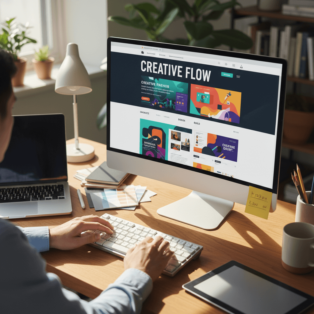 Web designer creating responsive website layout